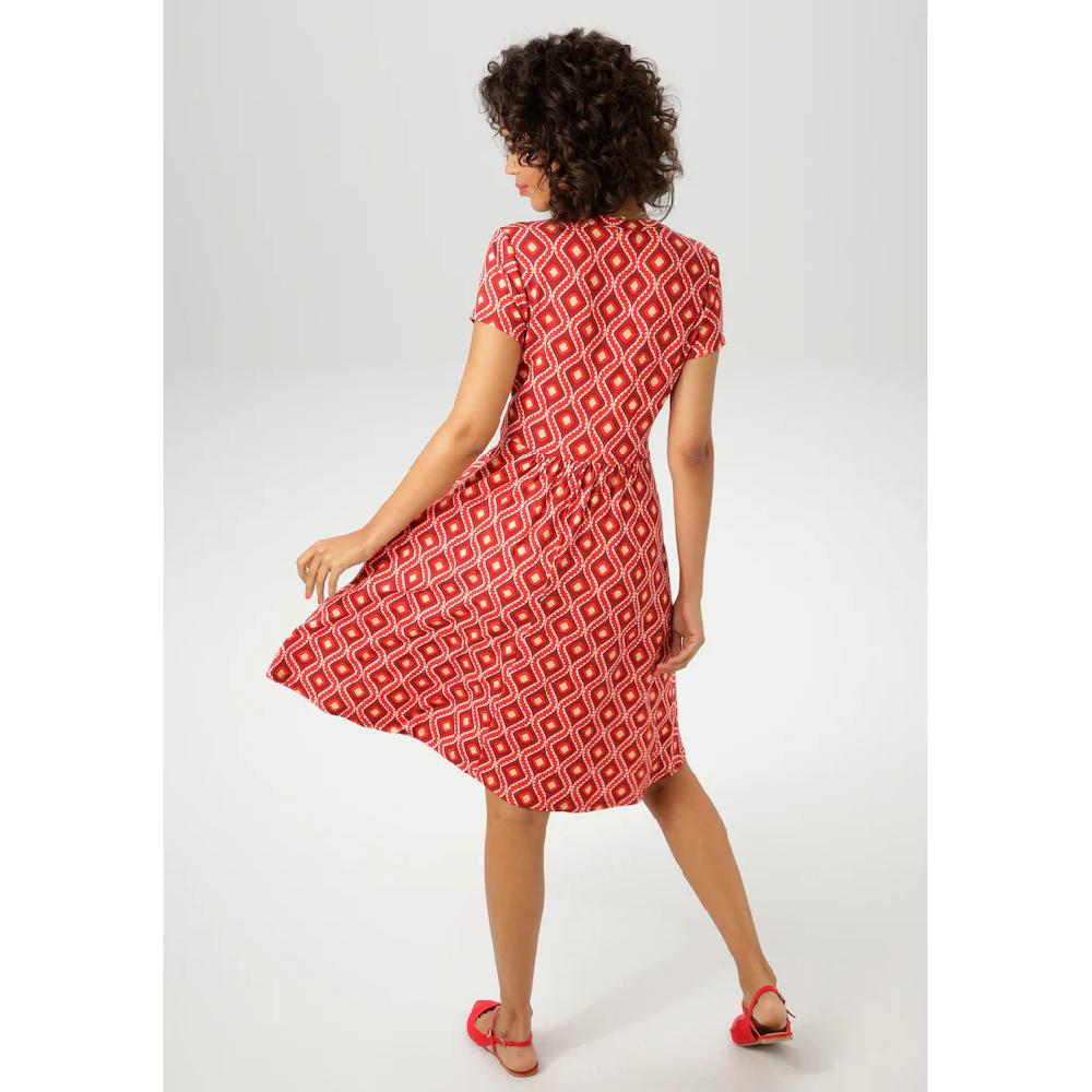 Aniston CASUAL Sommerkleid mit farbharmonischem Retro-Druck - NEUE KOLLEKTION Super Rabatt