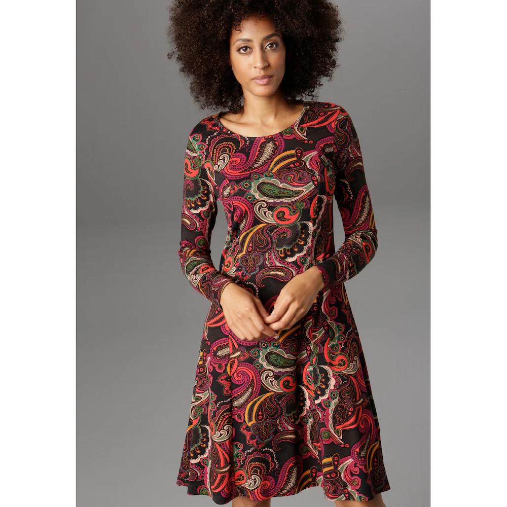 Aniston SELECTED Jerseykleid Paisley-Druck in satten Farben Begrenzt auf 3 Tage
