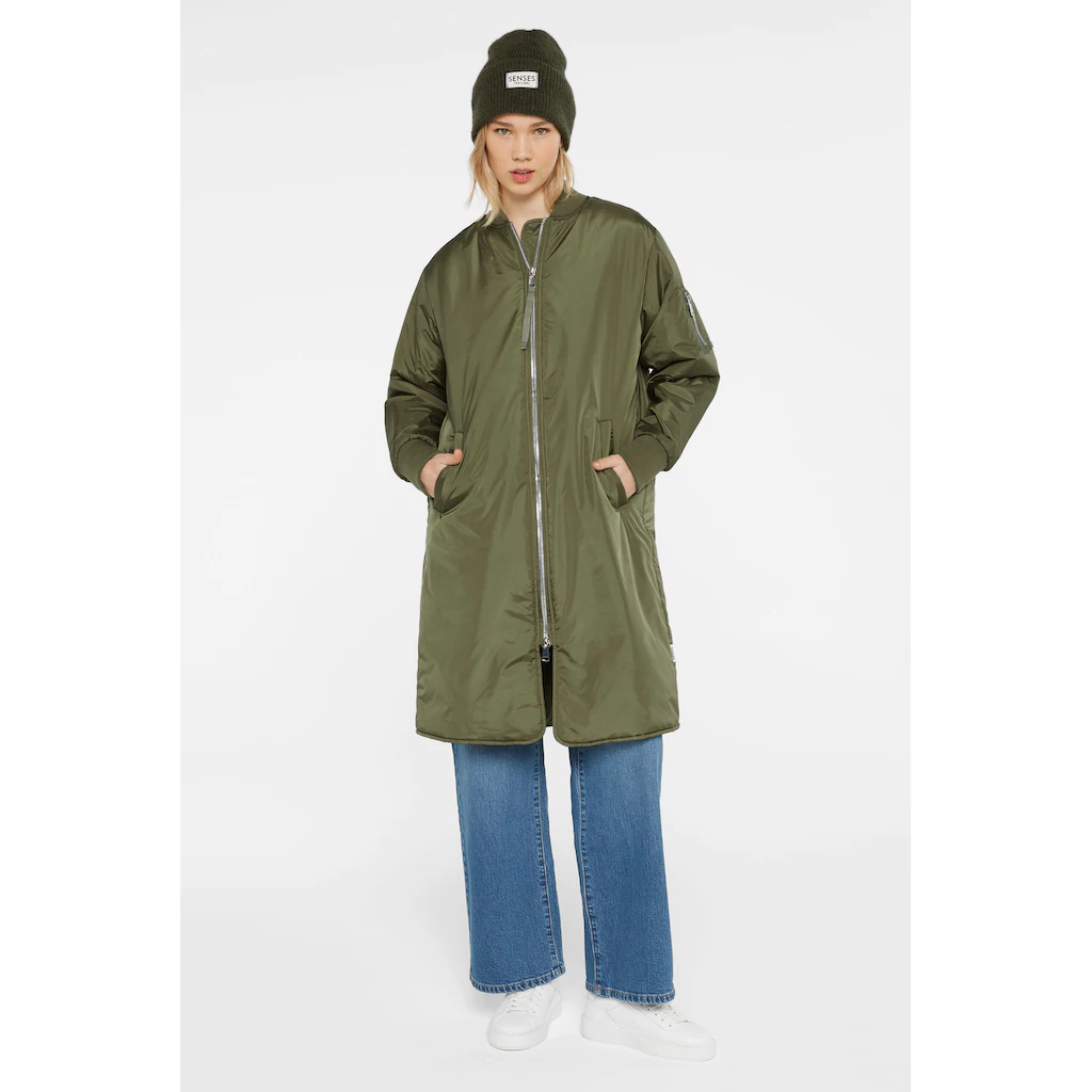 SENSES.THE LABEL Langjacke ohne Kapuze mit Two-Way-Zipper 2025