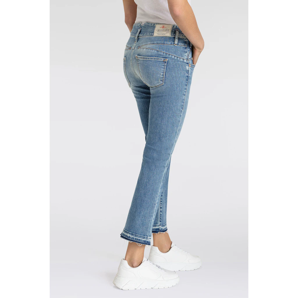 Herrlicher Bootcut-Jeans »Pearl Boot Cropped Organic Denim« mit offenem Saum Auslauf
