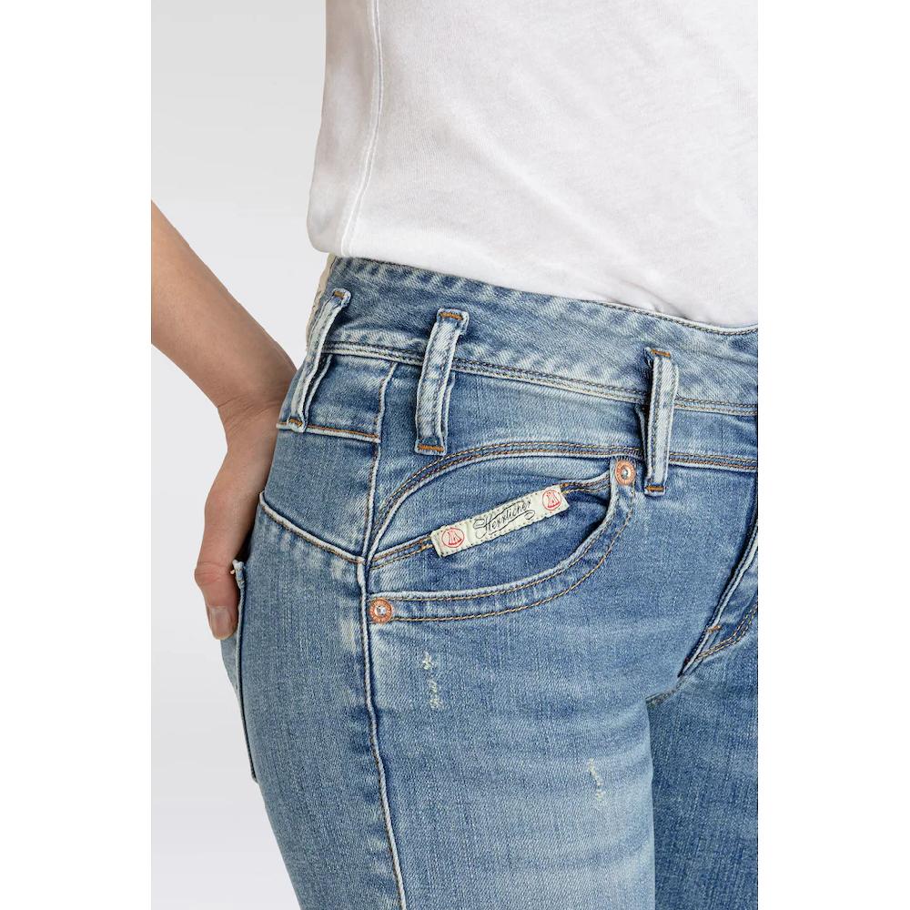 Herrlicher Bootcut-Jeans »Pearl Boot Cropped Organic Denim« mit offenem Saum Auslauf