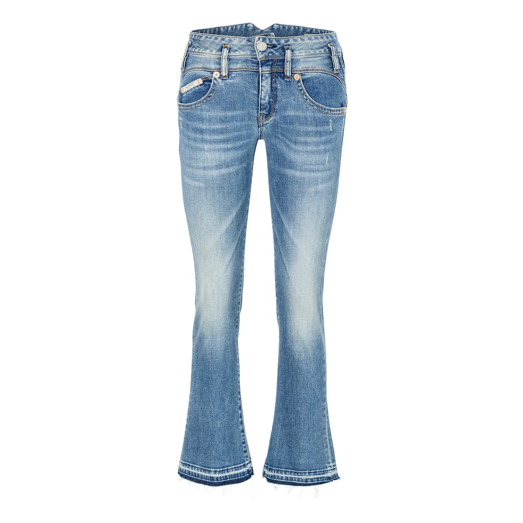 Herrlicher Bootcut-Jeans »Pearl Boot Cropped Organic Denim« mit offenem Saum Auslauf