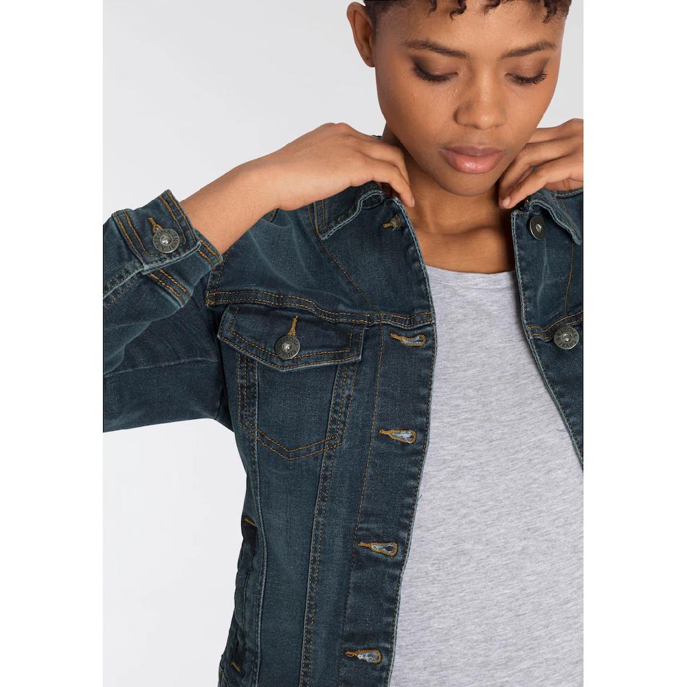 Arizona Jeansjacke aus Baumwollmischung figurbetont in Stretch-Qualität Günstiger Verkauf