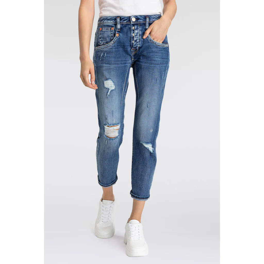 Herrlicher 7/8-Jeans »Shyra Cropped Denim Comfort« mit halb verdeckter Knopfleiste Fabrikverkauf