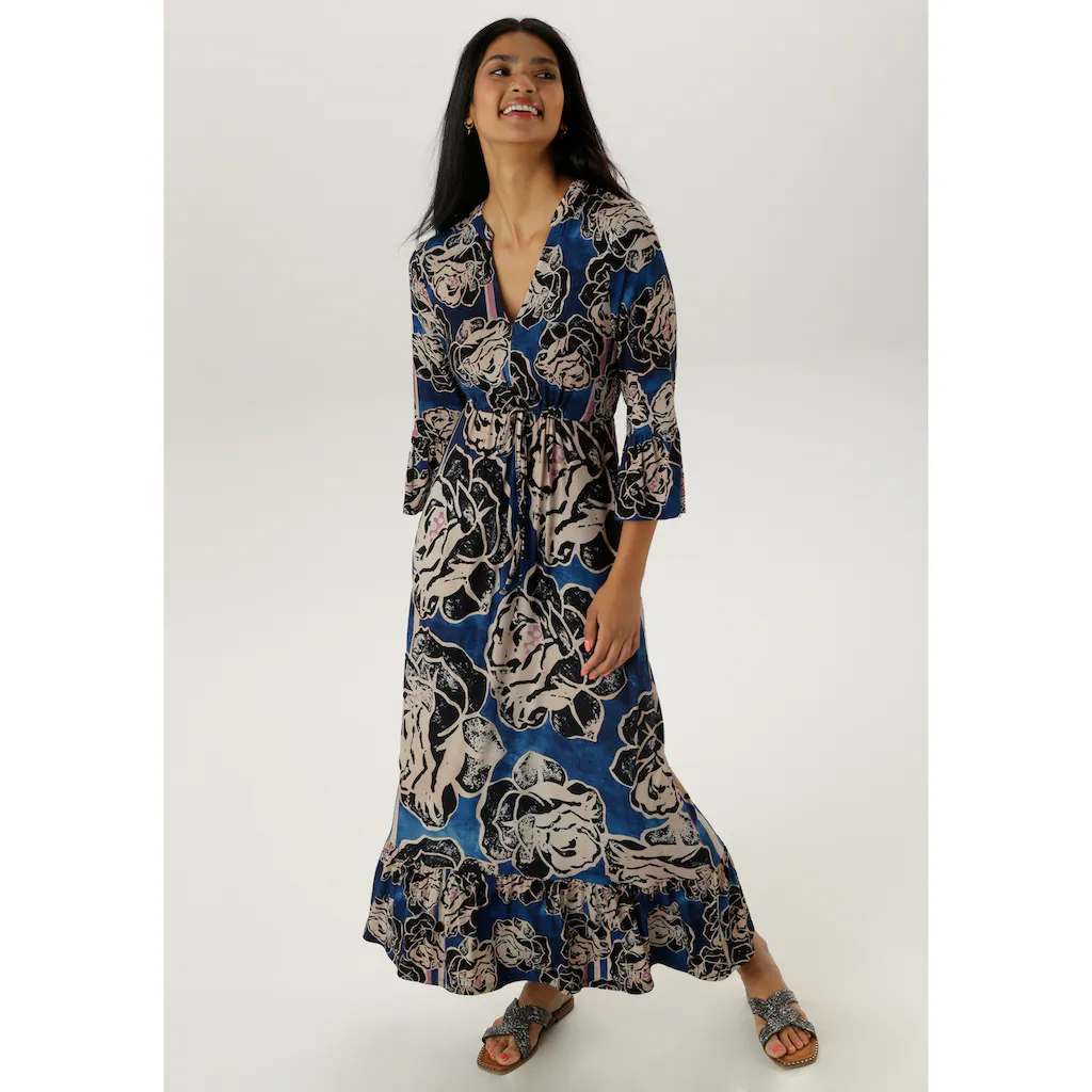 Aniston SELECTED Maxikleid mit Volant an den 3/4-langen Ärmeln und am Saum - NEUE KOLLEKTION Meist gekauft