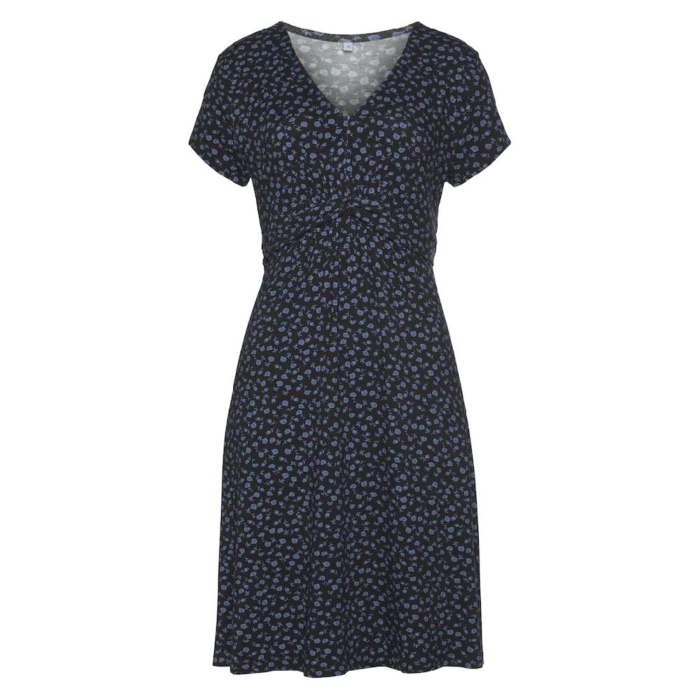 Vivance Jerseykleid mit Blümchenprint und V-Ausschnitt figurschmeichelndes Sommerkleid Fabrikpreis