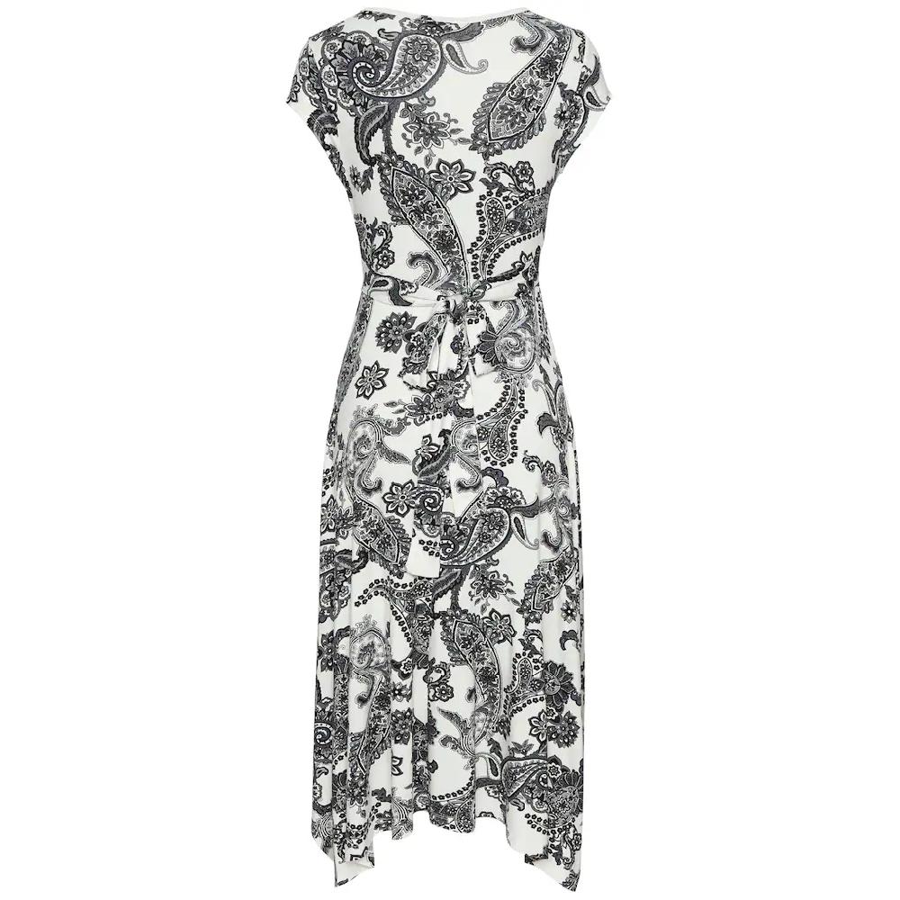 LASCANA Sommerkleid mit Zipfelsaum und Schleife in der Taille Strandkleid Paisley-Muster Saisonschlussverkauf