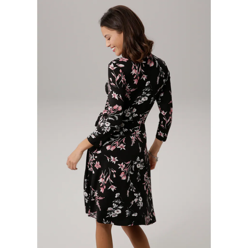 Laura Scott Jerseykleid figurbetonter Schnitt geblümtes Design aus Single Jersey Weihnachtsangebot