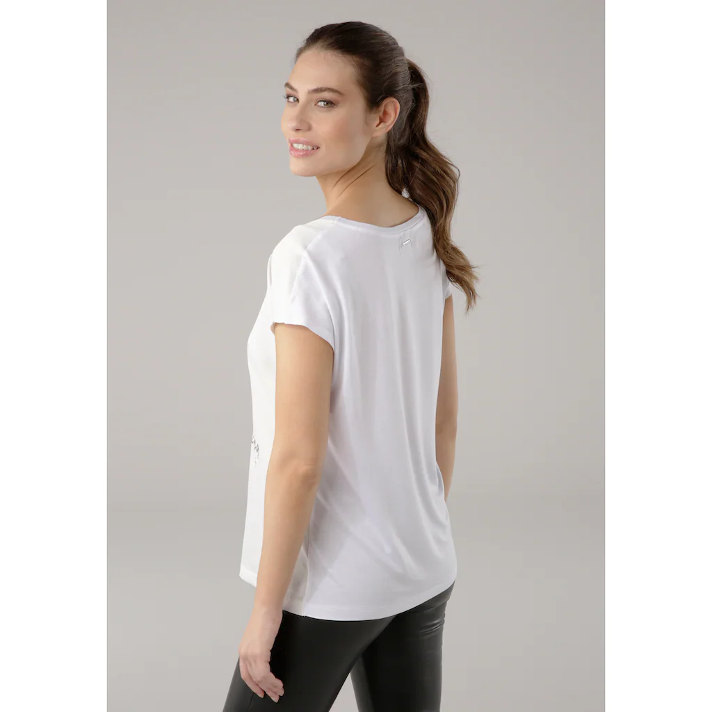 Laura Scott Shirtbluse aus Satin mit dezentem Aufdruck Große Rabatte