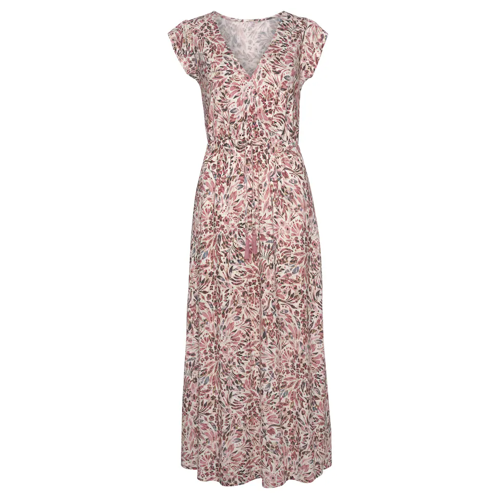 Vivance Maxikleid mit floralem Druck und Schlitz Jerseykleid Sommerkleid Strandkleid Räumungsverkauf
