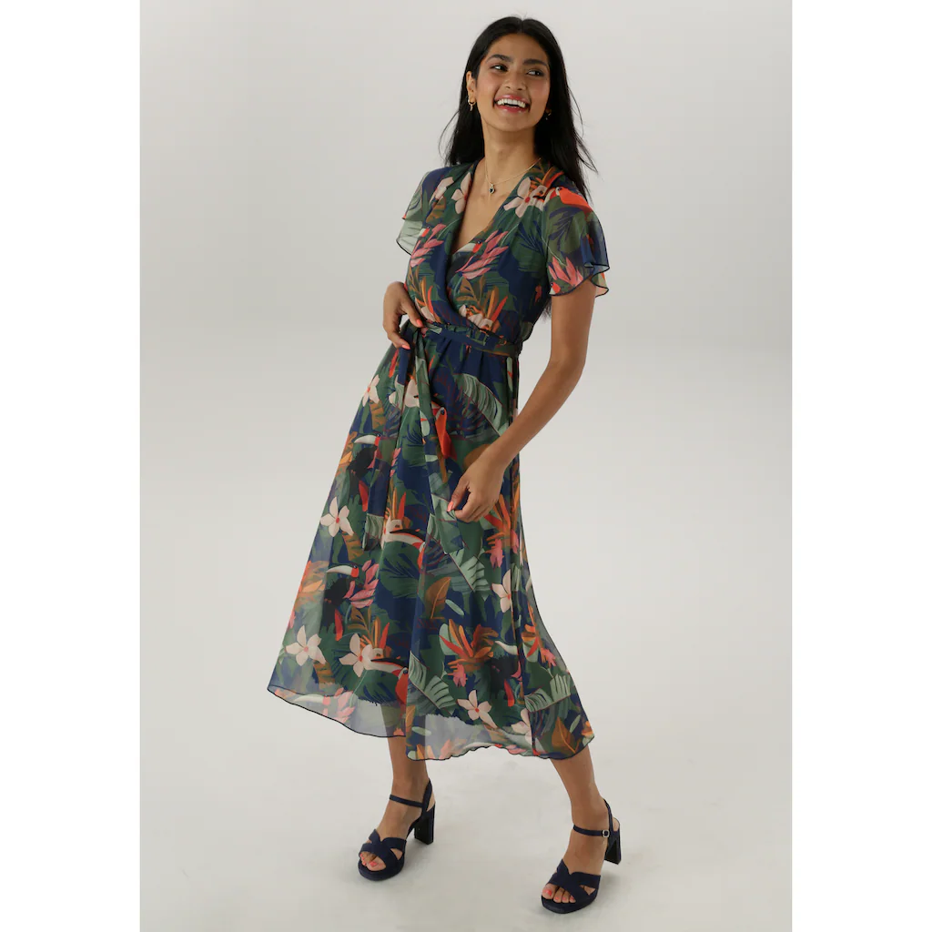 Aniston SELECTED Wickelkleid mit blickdichtem Jerseyfutter - NEUE KOLLEKTION JETZT KAUFEN
