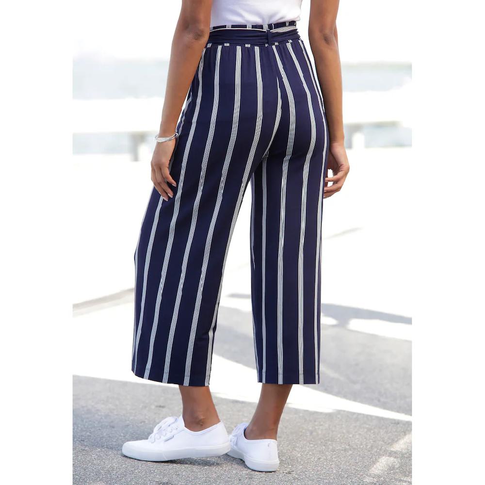 LASCANA Culotte (mit Bindegürtel) in Paperbag-Form luftige Jerseyhose casual Neueste Stile