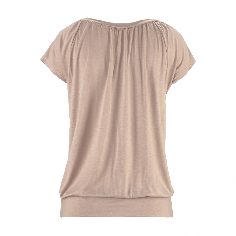 LASCANA V-Shirt mit breitem Gummizugbund T-Shirt mit V-Ausschnitt Basic Letzte 2 Tage