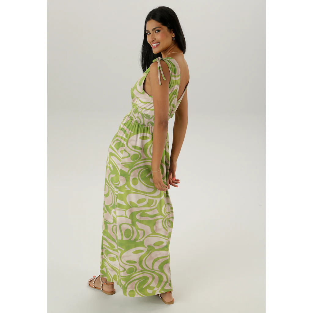 Aniston SELECTED Sommerkleid mit breiten Trägern zum Raffen -NEUE KOLLEKTION Bis zu 65% Rabatt