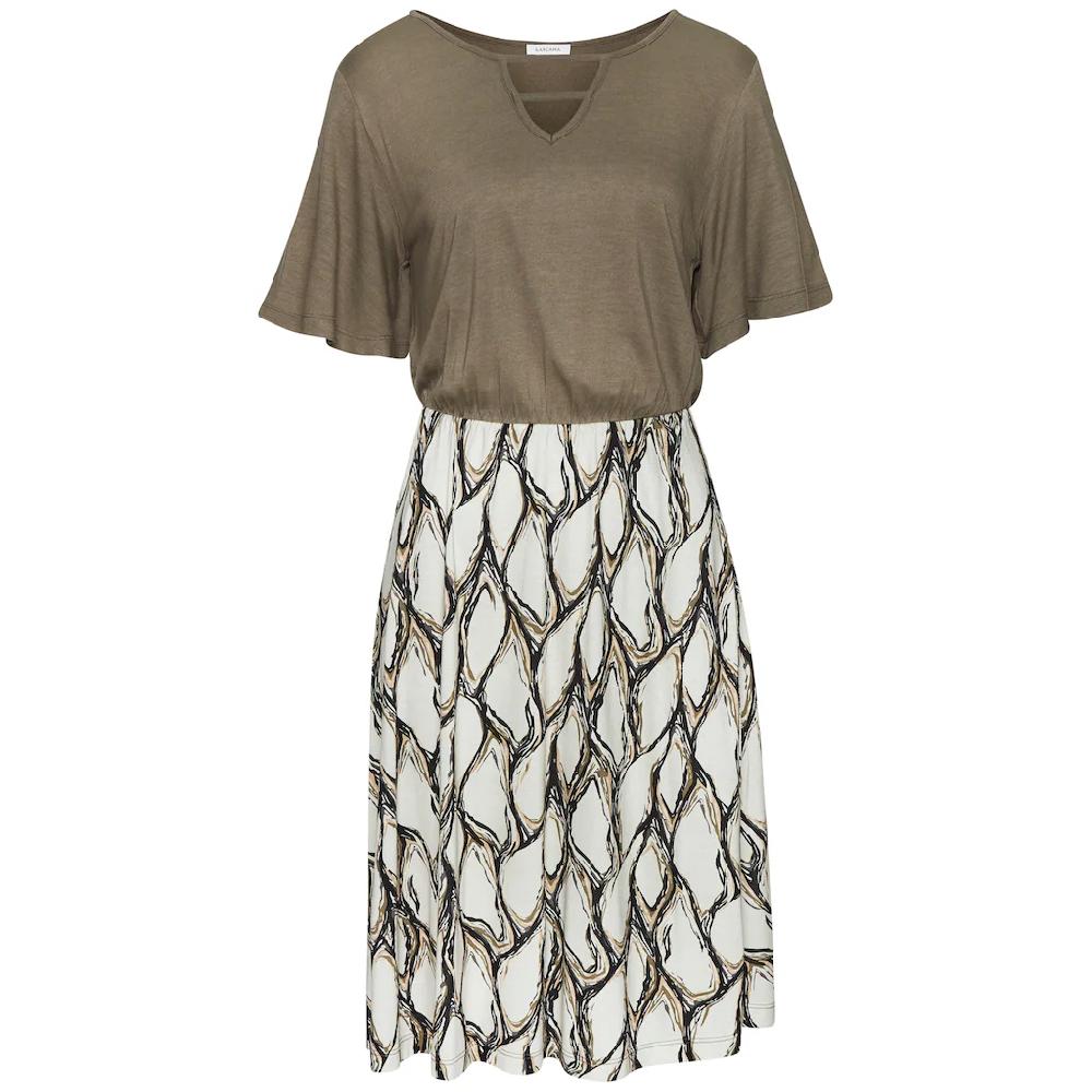LASCANA Jerseykleid mit Cut-Out Shirtkleid Damen weite Ärmel Alloverprint Riesige Rabatte