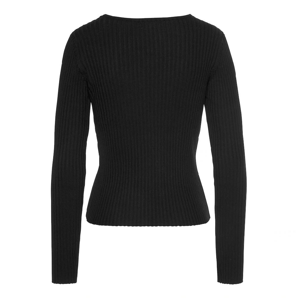 LASCANA V-Ausschnitt-Pullover mit Zierperlen figurbetonter Strickpullover elastisch 2025