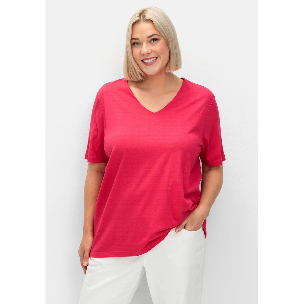 Sheego T-Shirt »Große Größen« mit doppellagigem Vorderteil Outlet