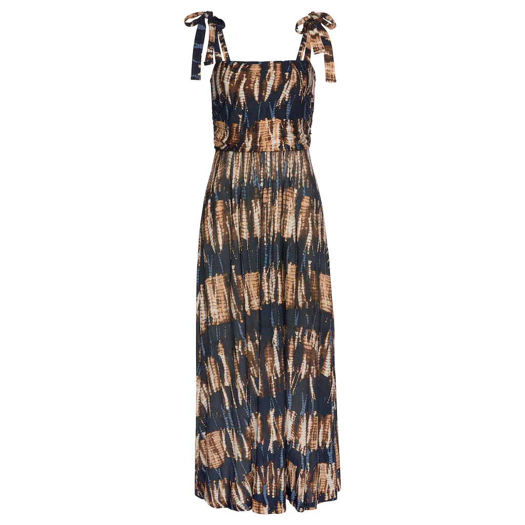 Buffalo Maxikleid mit Trägern zum Knoten im Alloverprint Sommerkleid Strandkleid Angebote