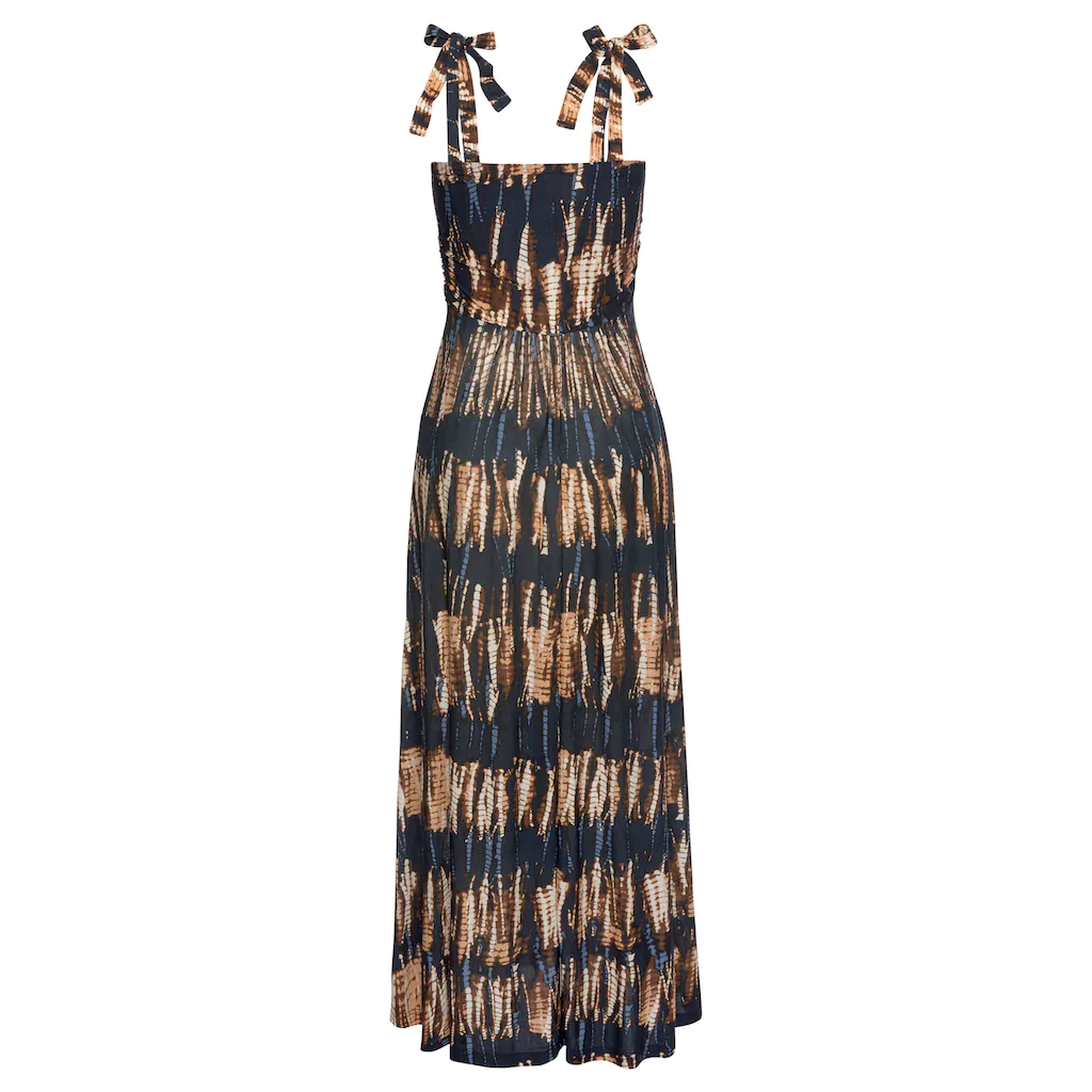 Buffalo Maxikleid mit Trägern zum Knoten im Alloverprint Sommerkleid Strandkleid Angebote