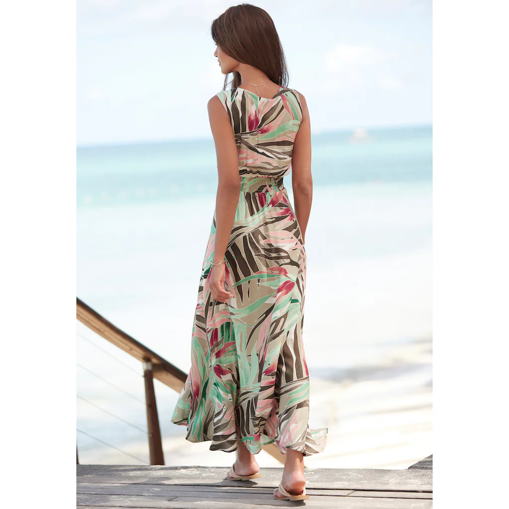 Vivance Maxikleid aus gewebter Viskose langes Sommerkleid mit Alloverprint Schlussverkauf