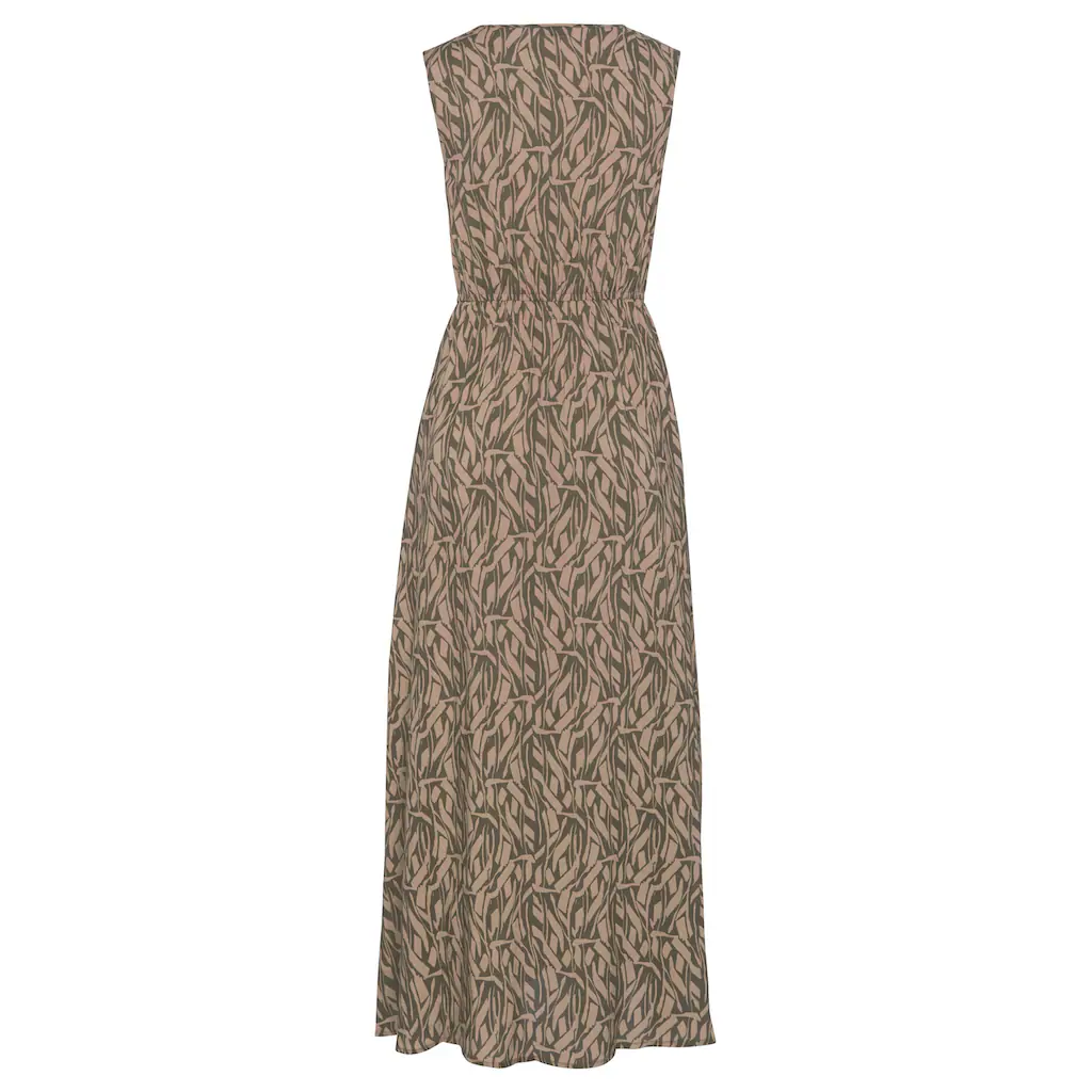 Buffalo Maxikleid im Alloverprint mit V-Ausschnitt und Schlitz Sommerkleid Strandkleid Meist gekauft