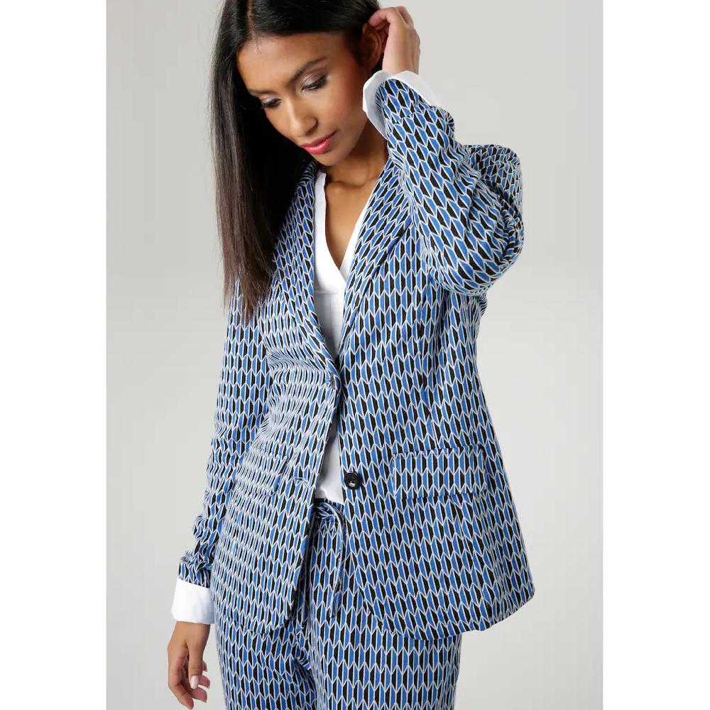 Aniston SELECTED Kurzblazer mit grafischem Allover-Muster Limitierter Zeitrabatt