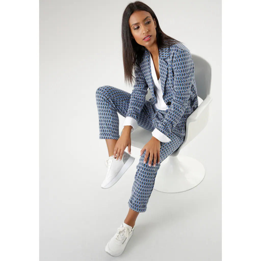 Aniston SELECTED Kurzblazer mit grafischem Allover-Muster Limitierter Zeitrabatt