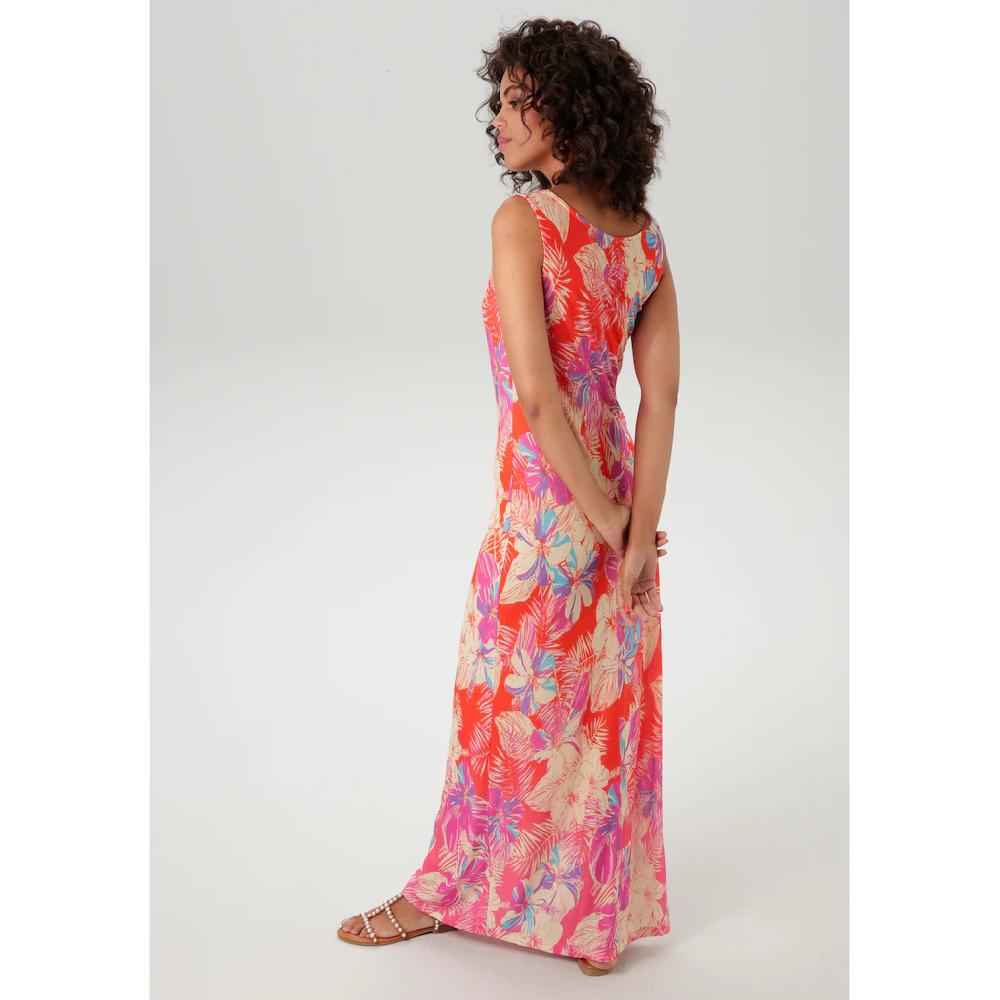 Aniston CASUAL Sommerkleid mit farbenfrohen Blumendruck - jedes Teil ein Unikat - NEUE KOLLEKTION Vatertagsangebot