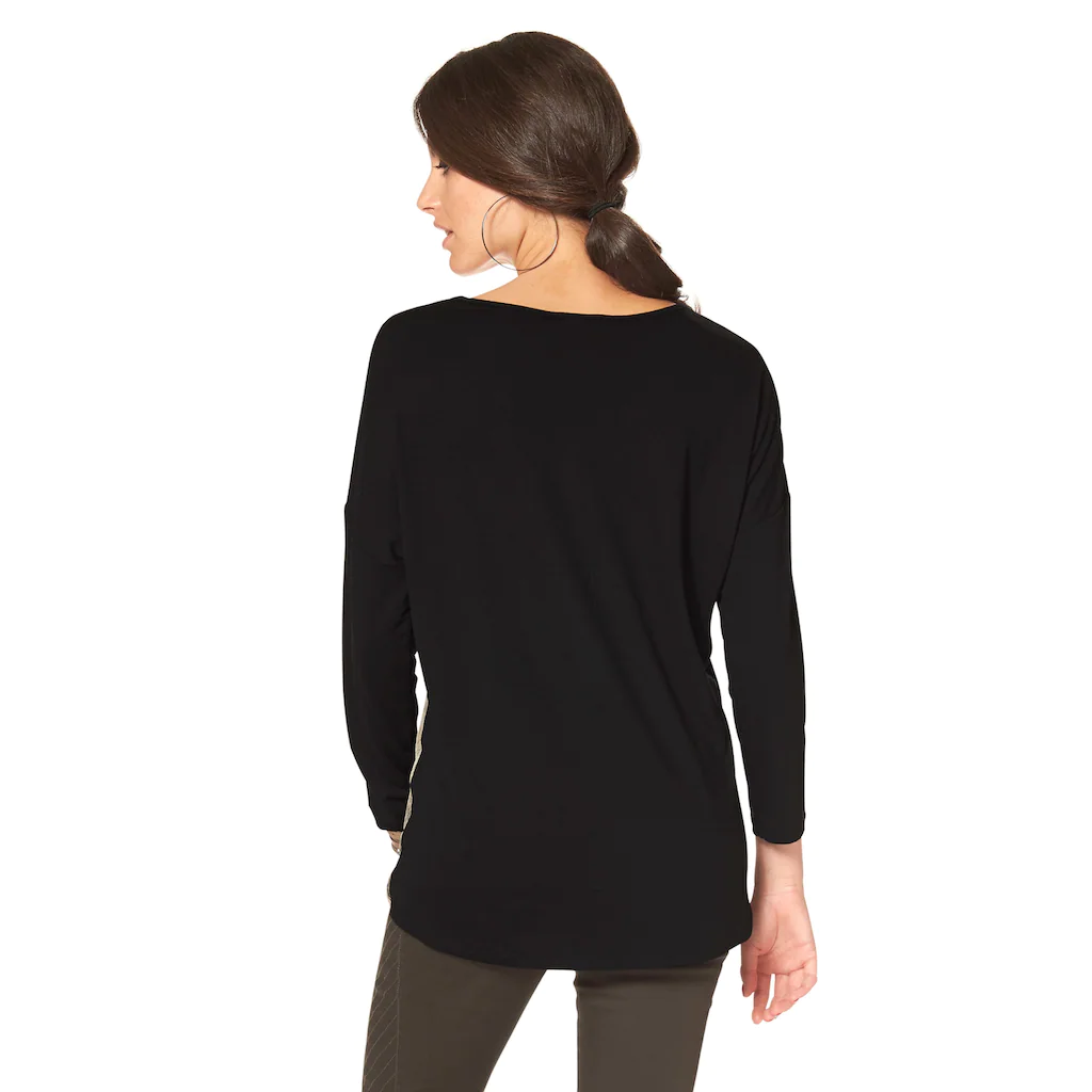 Aniston CASUAL Langarmshirt mit femininem Frontdruck Lagerräumung