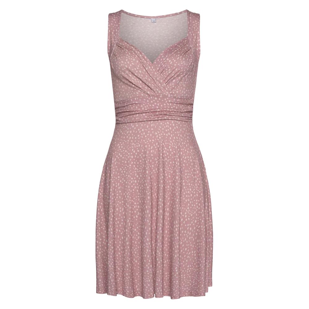 Vivance Jerseykleid mit Alloverdruck in Wickeloptik Sommerkleid Strandkleid Bestseller