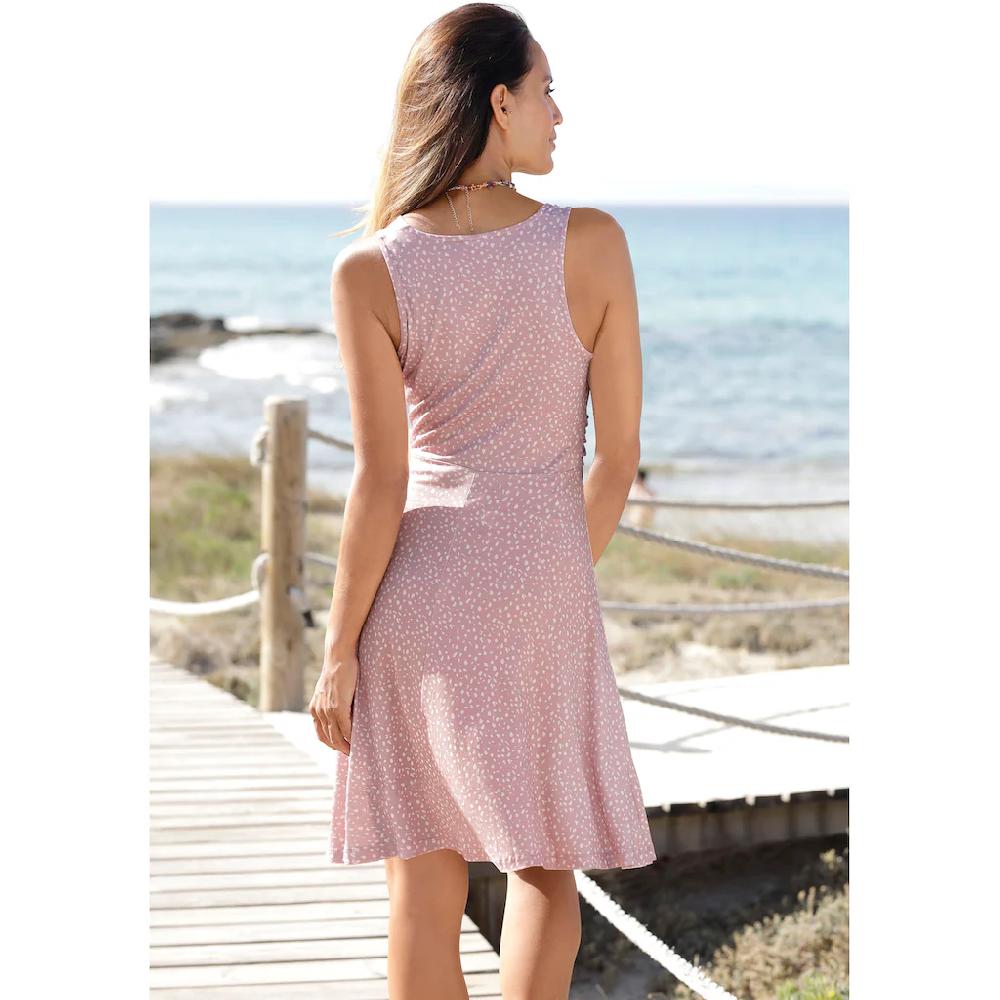 Vivance Jerseykleid mit Alloverdruck in Wickeloptik Sommerkleid Strandkleid Bestseller