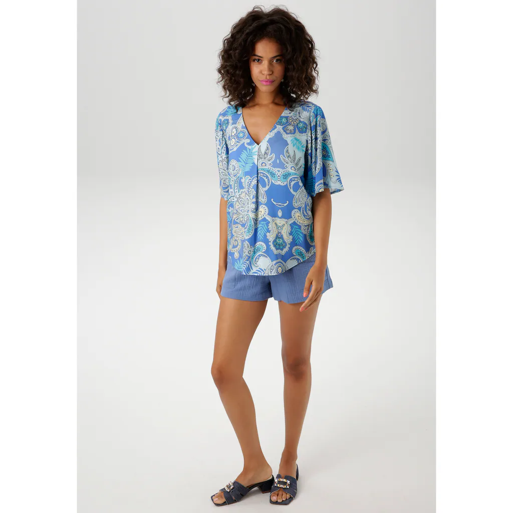 Aniston CASUAL Schlupfbluse mit großflächigem Paisley-Muster - NEUE KOLLEKTION Begrenzte Freigabe