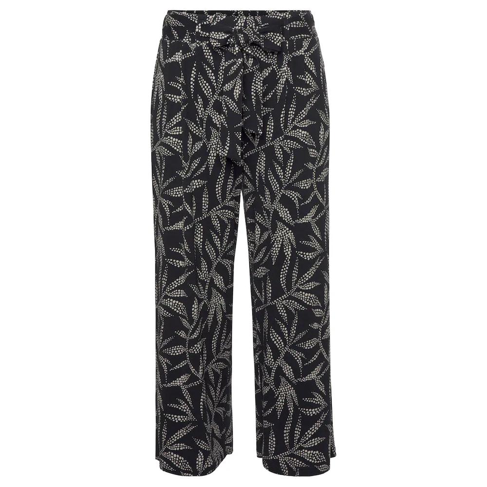 LASCANA Culotte (mit Bindegürtel) mit Blätterdruck luftige Sommerhose in 7/8-Länge Strandhose Letzter Tag