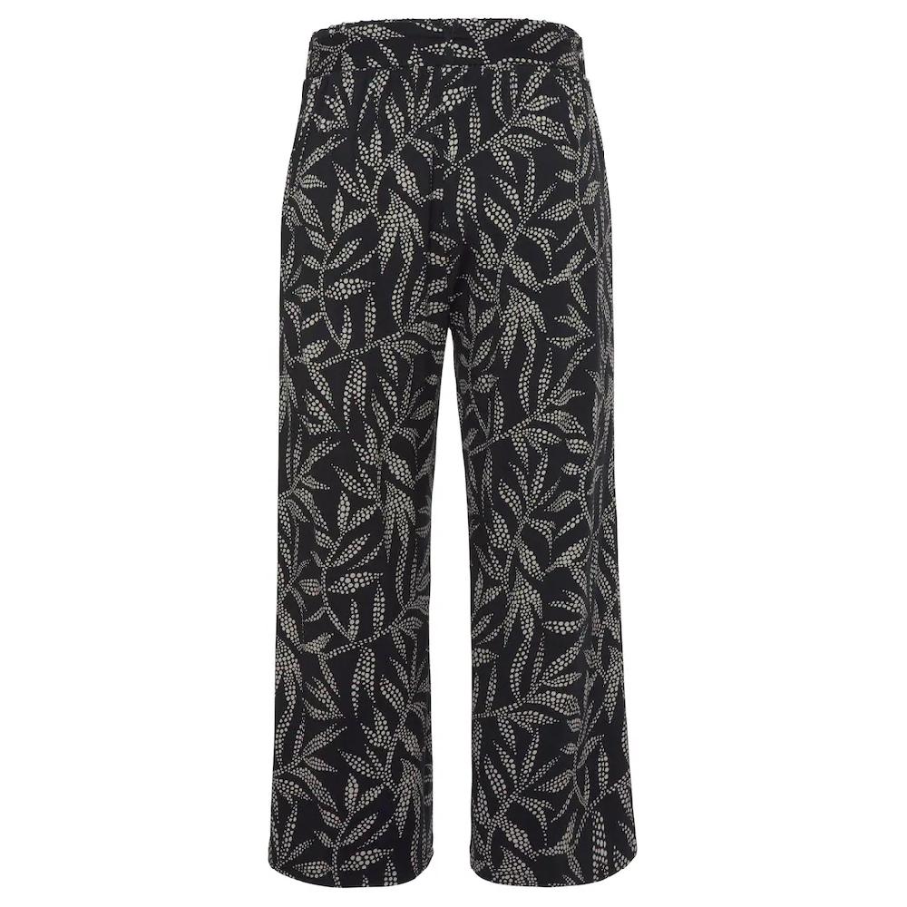 LASCANA Culotte (mit Bindegürtel) mit Blätterdruck luftige Sommerhose in 7/8-Länge Strandhose Letzter Tag