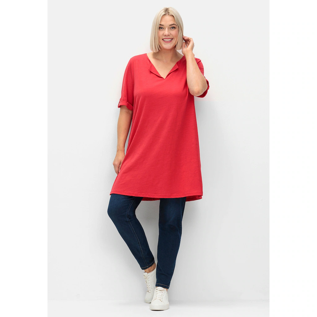 Sheego Longshirt »Große Größen« mit geschlitztem Ausschnitt Discount Store für neue Produkte