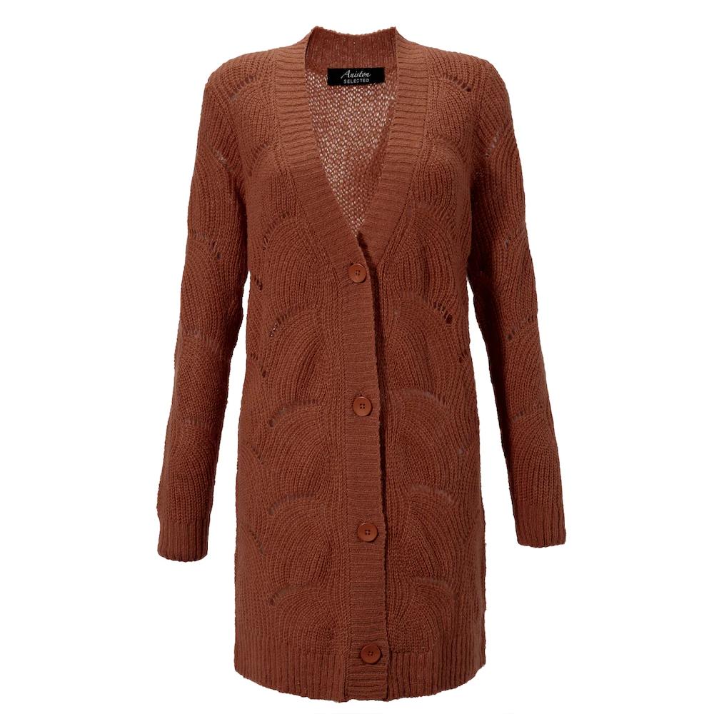 Aniston SELECTED Longstrickjacke mit Lochstrick-Muster Super Rabatt