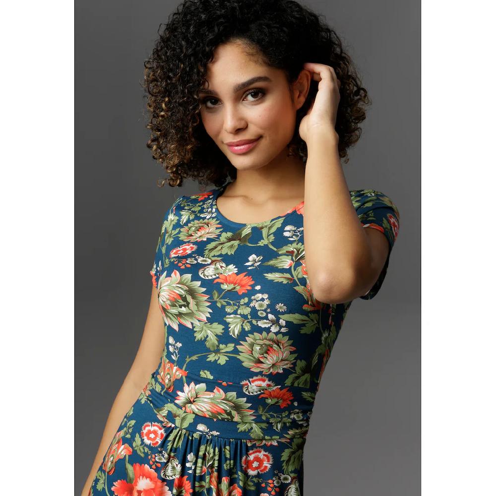 Aniston CASUAL Sommerkleid mit farbenfrohem Blumendruck Clearance-Verkauf