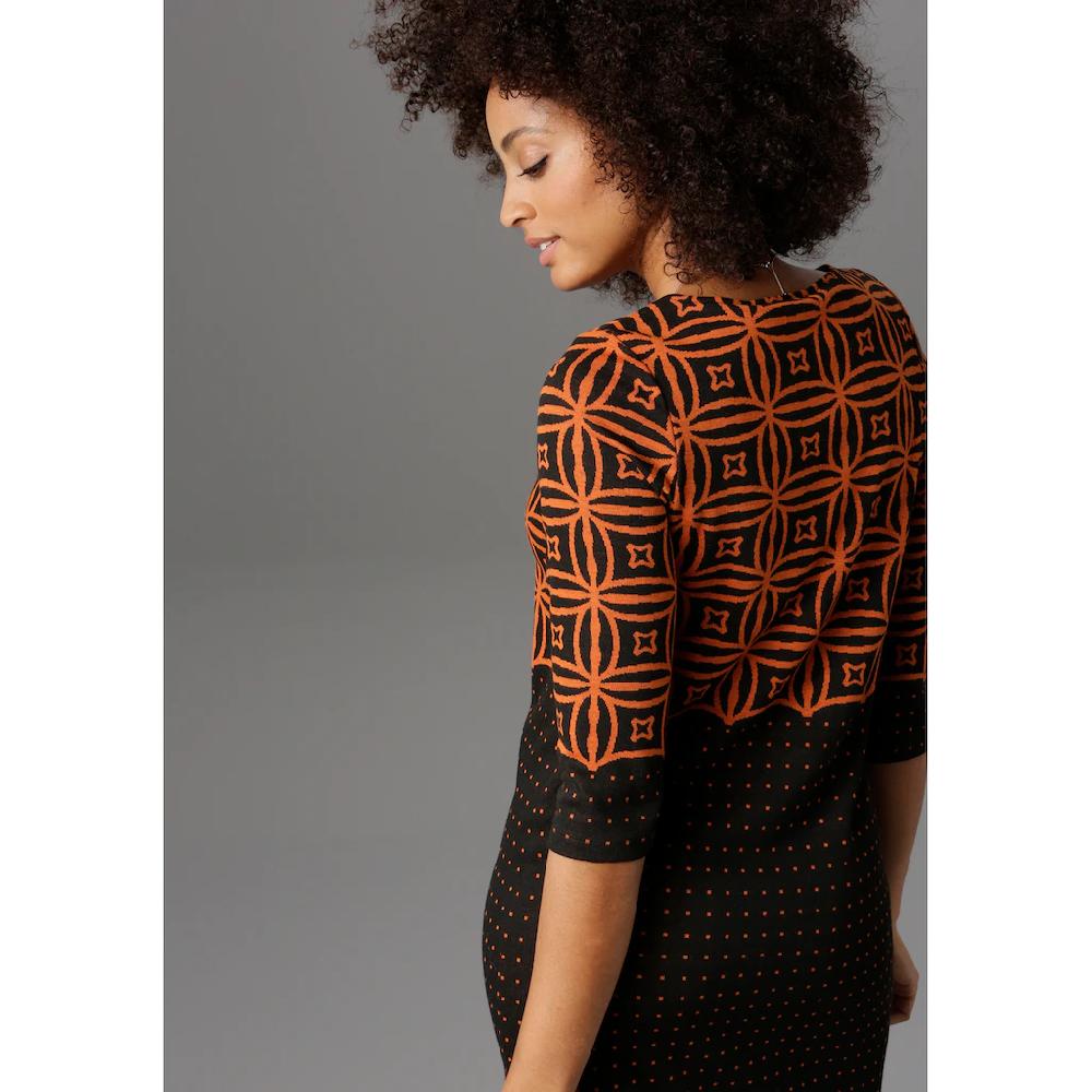 Aniston SELECTED Jerseykleid mit modernem Muster- und Punkte-Design zollfrei