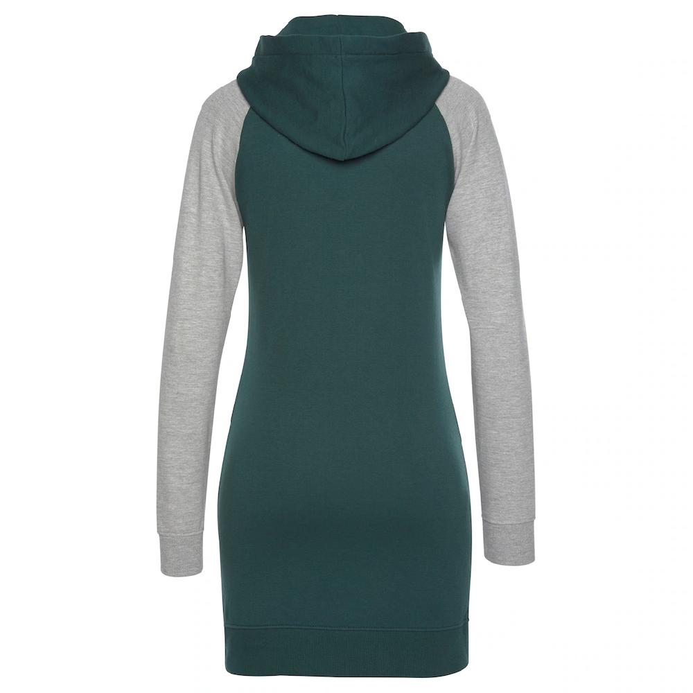 Bench. Loungewear Sweatkleid mit Kapuze und farblich abgesetzten Ärmeln 2025
