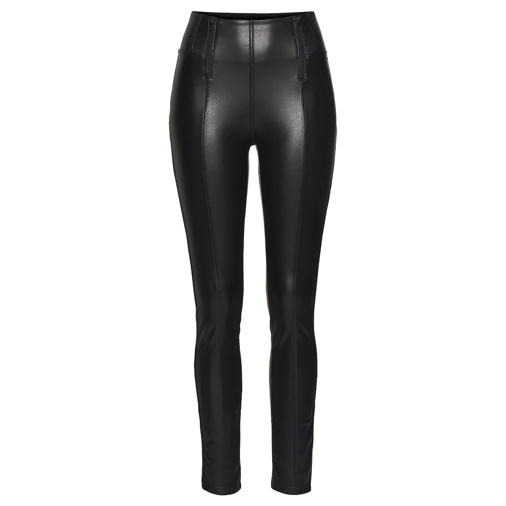 LASCANA Leggings in Lederoptik mit Reißverschlüssen Loungewear Online