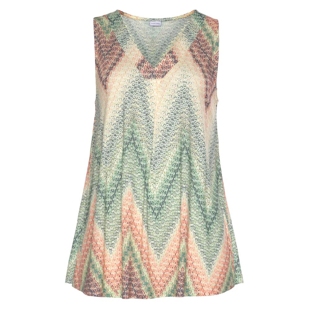 LASCANA Tanktop mit Alloverprint und V-Ausschnitt sommerliches Blusentop im Angebot