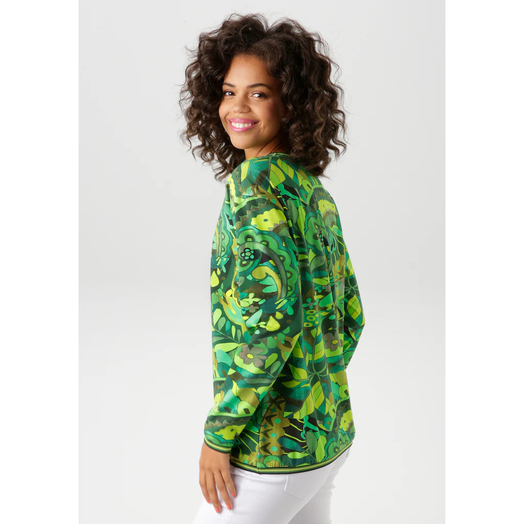 Aniston CASUAL Sweatshirt mit extravagantem Druck im Batik-Dessin - NEUE KOLLEKTON Günstiger Verkauf