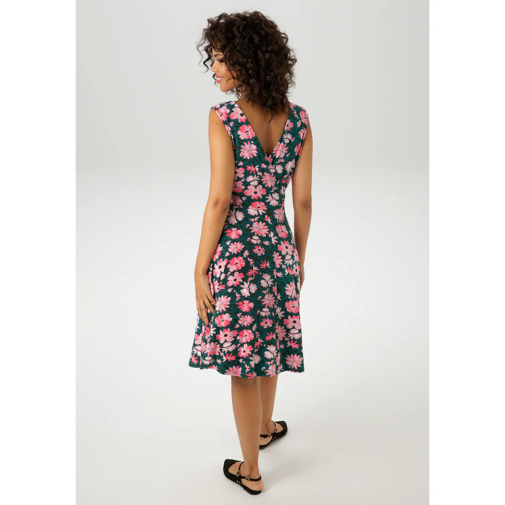 Aniston CASUAL Sommerkleid mit malerischen Blumendruck - jedes Teil ein Unikat - NEUE KOLLEKTION Blitzverkäufe