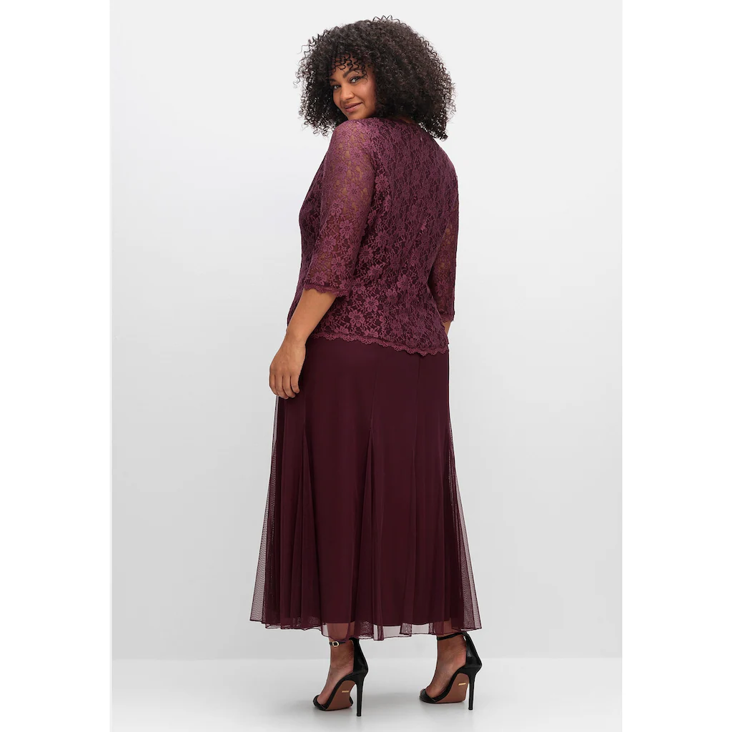 Sheego Abendkleid »Große Größen« mit Spitzenoberteil und Chiffonrock Sonderangebot
