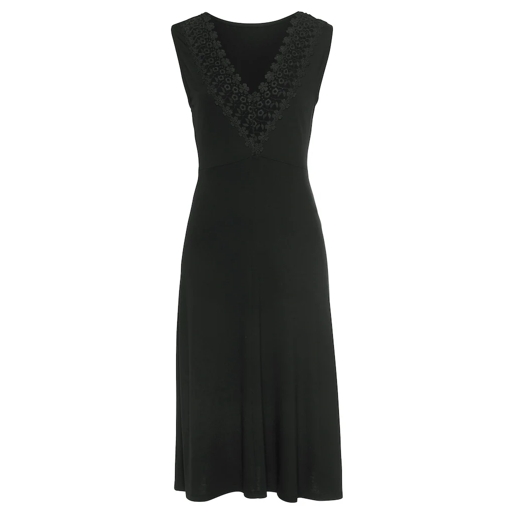 LASCANA Jerseykleid mit Spitzeneinsatz im Rücken ärmellos elegant casual Versandkostenfrei