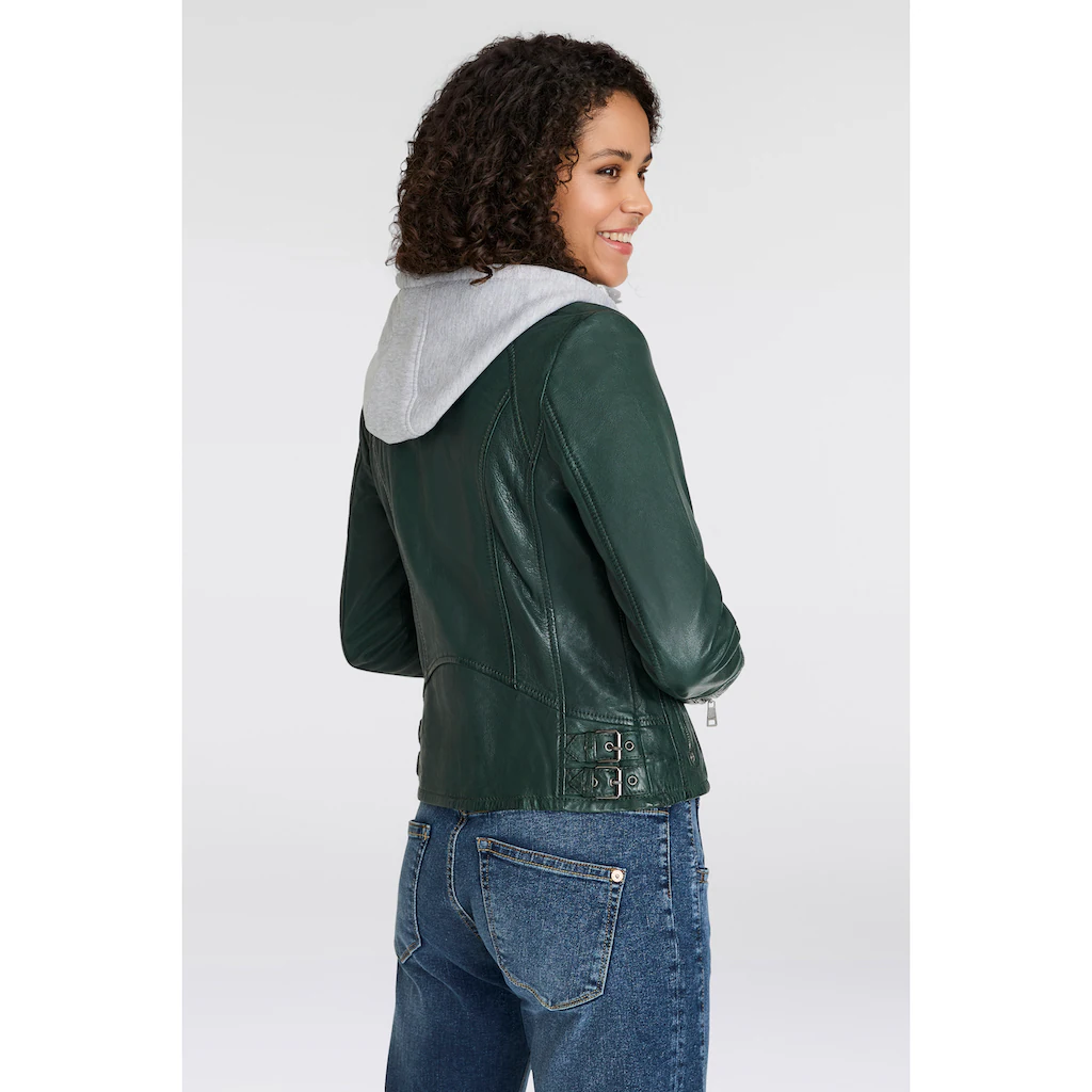 Mauritius Lederjacke »Nola LEGV« mit Kapuze mit abnehmbarer Jersey-Kapuze Großer Ausverkauf