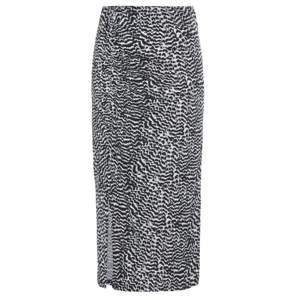 Vivance Midirock mit seitlicher Raffung und Schlitz Jerseyrock in Animalprint Flash Sale