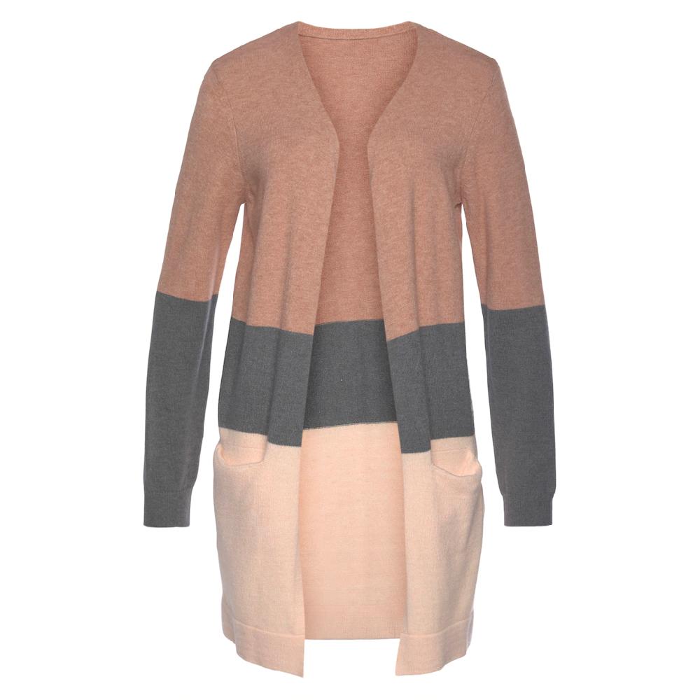 Vivance Cardigan mit Colorblock-Optik und Taschen lange Strickjacke Vatertagsangebot