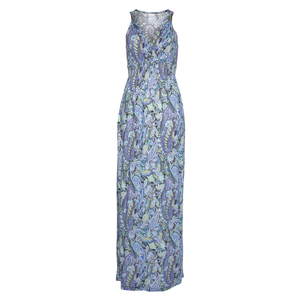 LASCANA Maxikleid mit Paisleydruck und verstellbarem Ausschnitt Sommerkleid Lagerräumung