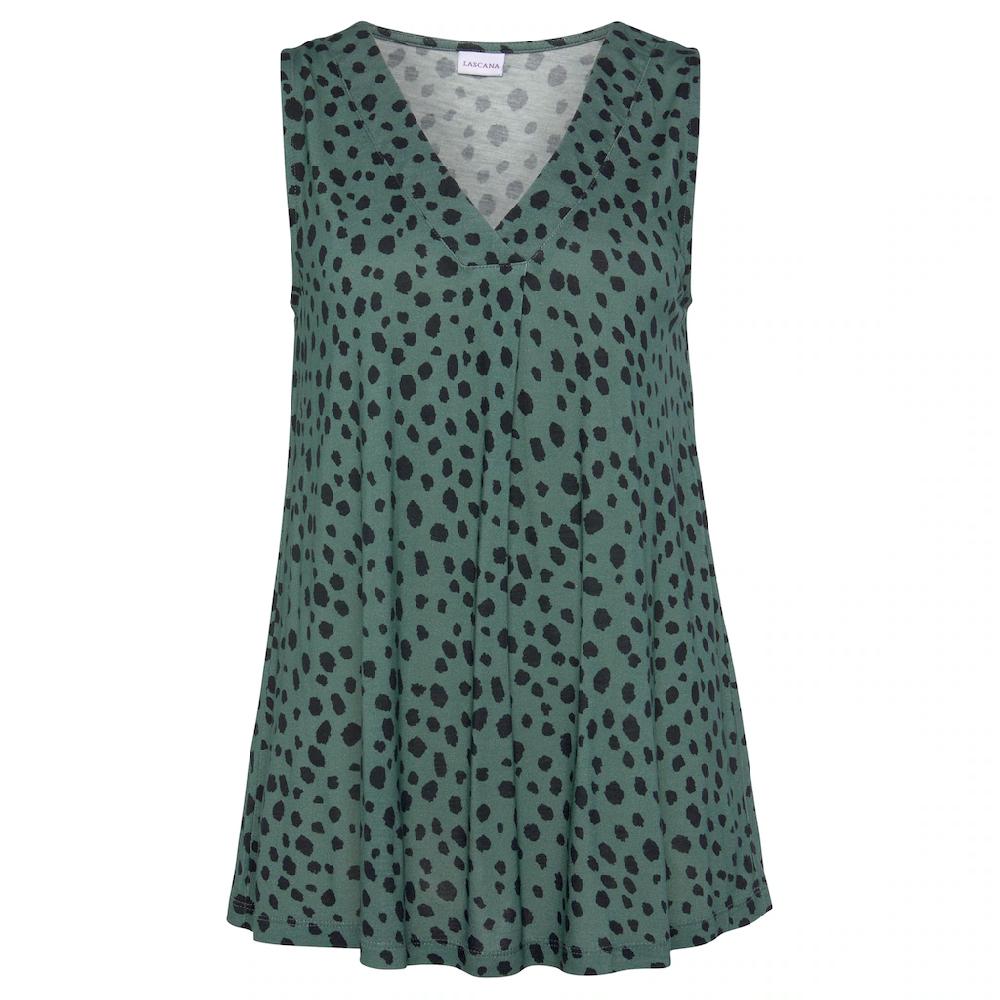 LASCANA Tanktop mit Alloverprint elegantes Blusentop ärmellos Top Angebot